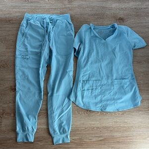 Med Couture Light Blue Scrub Set